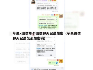 苹果x微信单个微信聊天记录加密（苹果微信聊天记录怎么加密码）