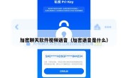 加密聊天软件视频语音（加密语音是什么）