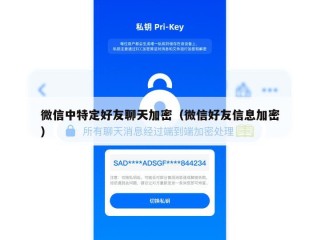 微信中特定好友聊天加密（微信好友信息加密）