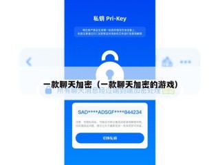一款聊天加密（一款聊天加密的游戏）