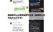 蝙蝠聊天app视频加载不出来（蝙蝠聊天软件为什么打不开）