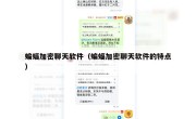 蝙蝠加密聊天软件（蝙蝠加密聊天软件的特点）