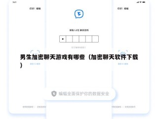 男生加密聊天游戏有哪些（加密聊天软件下载）
