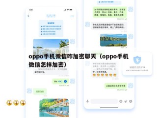 oppo手机微信咋加密聊天（oppo手机微信怎样加密）