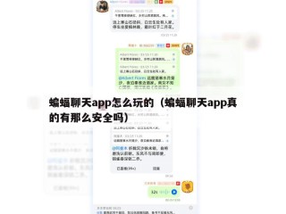 蝙蝠聊天app怎么玩的（蝙蝠聊天app真的有那么安全吗）