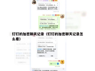 钉钉的加密聊天记录（钉钉的加密聊天记录怎么看）