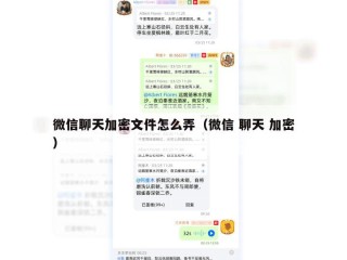 微信聊天加密文件怎么弄（微信 聊天 加密）