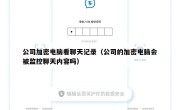 公司加密电脑看聊天记录（公司的加密电脑会被监控聊天内容吗）