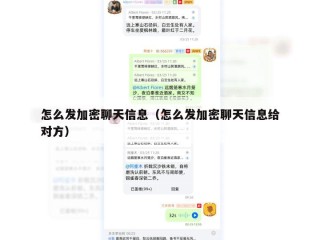 怎么发加密聊天信息（怎么发加密聊天信息给对方）