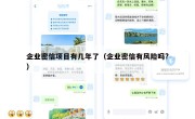 企业密信项目有几年了（企业密信有风险吗?）