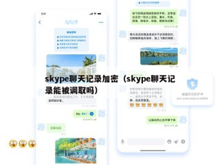 skype聊天记录加密（skype聊天记录能被调取吗）