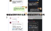 蝙蝠加密聊天有什么用（蝙蝠加密聊天安全吗）