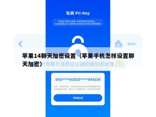 苹果14聊天加密设置（苹果手机怎样设置聊天加密）
