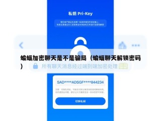 蝙蝠加密聊天是不是骗局（蝙蝠聊天解锁密码）