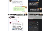 msn聊天内容怎么加密（msn聊天软件官方下载）