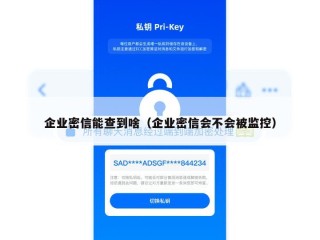 企业密信能查到啥（企业密信会不会被监控）
