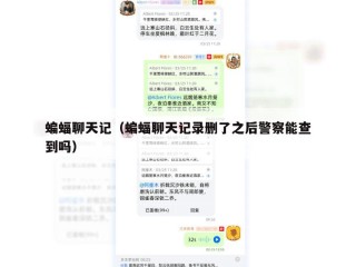 蝙蝠聊天记（蝙蝠聊天记录删了之后警察能查到吗）