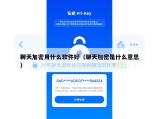 聊天加密用什么软件好（聊天加密是什么意思）