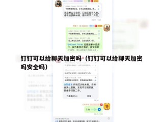 钉钉可以给聊天加密吗（钉钉可以给聊天加密吗安全吗）