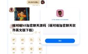 端对端h5加密聊天源码（端对端加密聊天软件英文版下载）