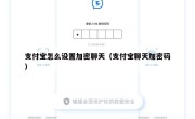 支付宝怎么设置加密聊天（支付宝聊天加密码）