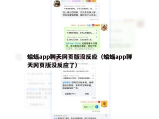蝙蝠app聊天网页版没反应（蝙蝠app聊天网页版没反应了）