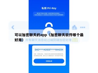 可以加密聊天的app（加密聊天软件哪个最好用）