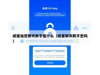 闺蜜加密聊天数字是什么（闺蜜聊天数字密码）