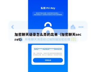 加密聊天语录怎么弄的出来（加密聊天secret）