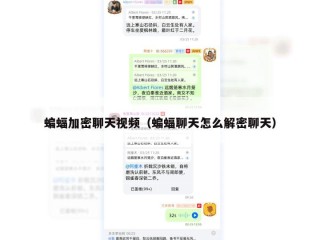 蝙蝠加密聊天视频（蝙蝠聊天怎么解密聊天）