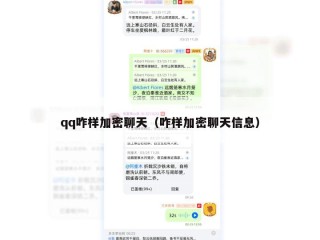 qq咋样加密聊天（咋样加密聊天信息）