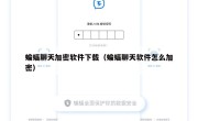 蝙蝠聊天加密软件下载（蝙蝠聊天软件怎么加密）
