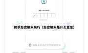 简单加密聊天技巧（加密聊天是什么意思）