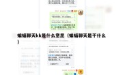 蝙蝠聊天kk是什么意思（蝙蝠聊天是干什么）