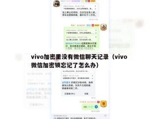 vivo加密里没有微信聊天记录（vivo微信加密锁忘记了怎么办）