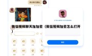 微信视频聊天加加密（微信视频加密怎么打开）