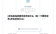 s开头的加密聊天软件叫什么（有一个聊天软件s开头的叫什么）