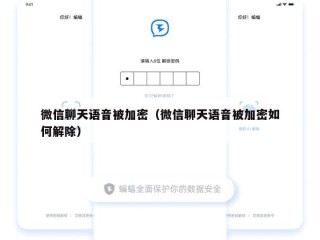 微信聊天语音被加密（微信聊天语音被加密如何解除）