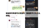 蝙蝠聊天数据可以恢复吗（蝙蝠聊天记录怎么调取）
