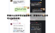 苹果什么软件可以加密聊天（苹果有什么软件可以加密应用）