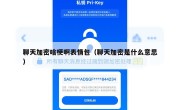 聊天加密啥梗啊表情包（聊天加密是什么意思）