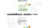 企业密信被锁怎么办（企业密信丫丫521）