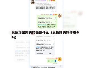 思语加密聊天转账是什么（思语聊天软件安全吗）