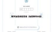 聊天加密阅后焚烧（加密聊天内容）
