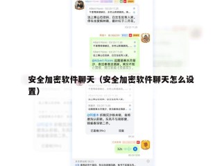 安全加密软件聊天（安全加密软件聊天怎么设置）