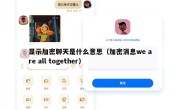 显示加密聊天是什么意思（加密消息we are all together）
