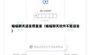 蝙蝠聊天语音质量差（蝙蝠聊天软件不能语音）