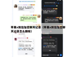 苹果x微信加密聊天记录（苹果x微信加密聊天记录怎么删除）