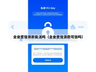 企业密信货款能活吗（企业密信贷款可信吗）