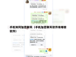 手机如何加密聊天（手机加密聊天软件有哪些软件）